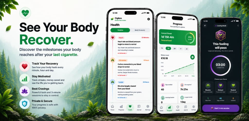 Cigless — quit smoking tracker app