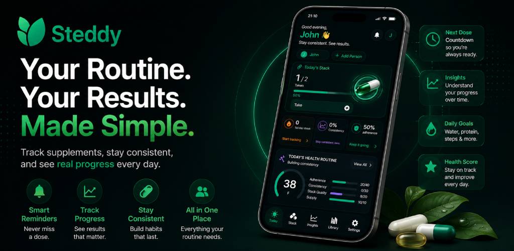 Steddy — supplement tracker app