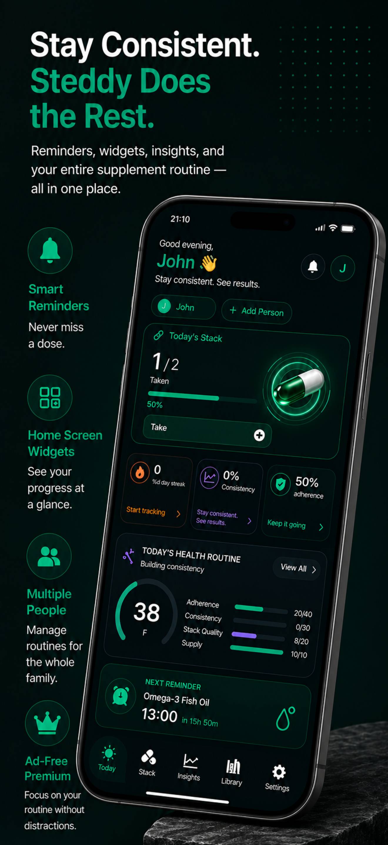 Steddy — app screenshot